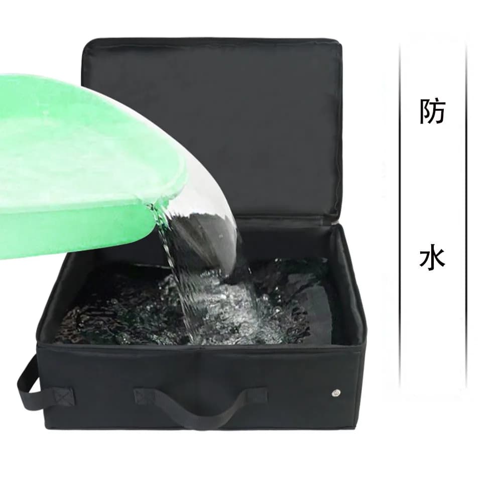 Lettiera da viaggio per gatti con coperchio e manico Lettiera per gatti pieghevole portatile standard Borsa per lettiera per gatti in tessuto
