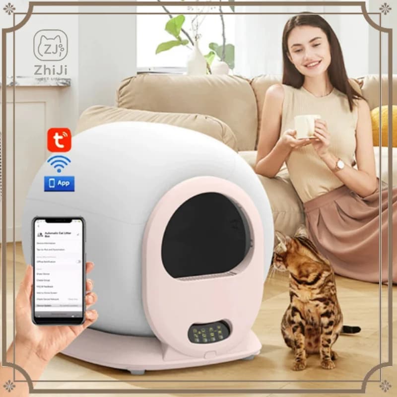 Pet Smart Cat Litter Box Fully Automatic Cleaning Large Fully Enclosed Deodorizing and Splash-proof Electric Cat Toilet