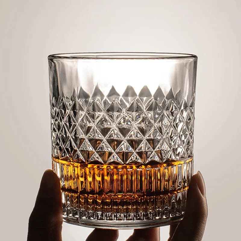 Bicchiere per rocce di whisky con scatola di lusso - Set di 4 bicchieri da whisky trasparenti da 11 Oz per scotch, bevande cocktail, regali unici per