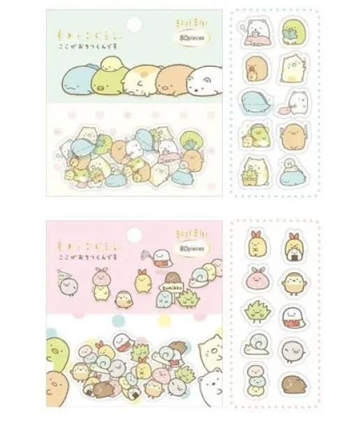 New 80PCS/Set Sumikko Gurashi PVC Cartoon Stickers Planner Scrapbooking Diary Decals Office School student stationery gift