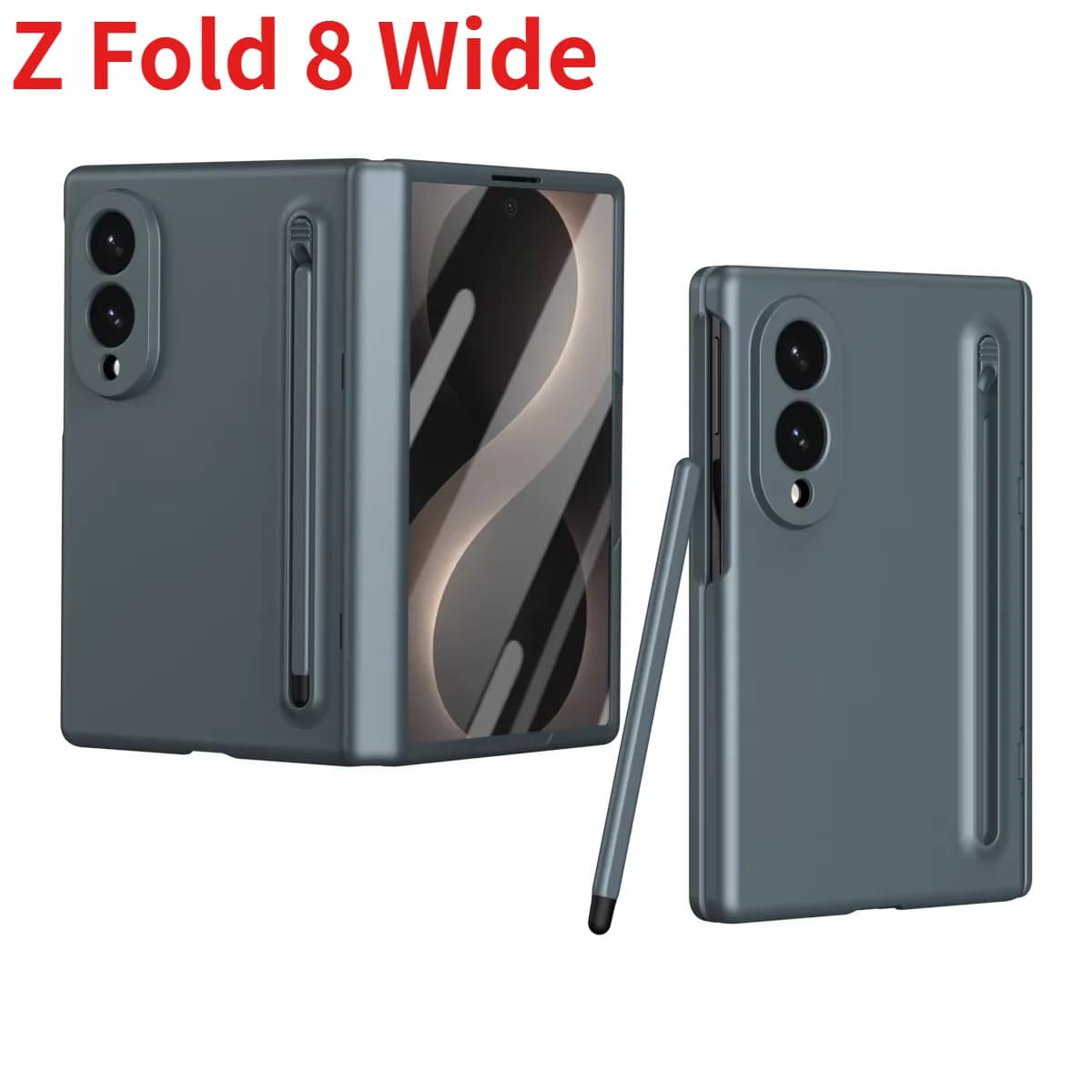 For Samsung Galaxy Z Fold 8 Wide Business Protective Case, Featuring a Pen Slot, Central Hinge Protection, and Tempered Film