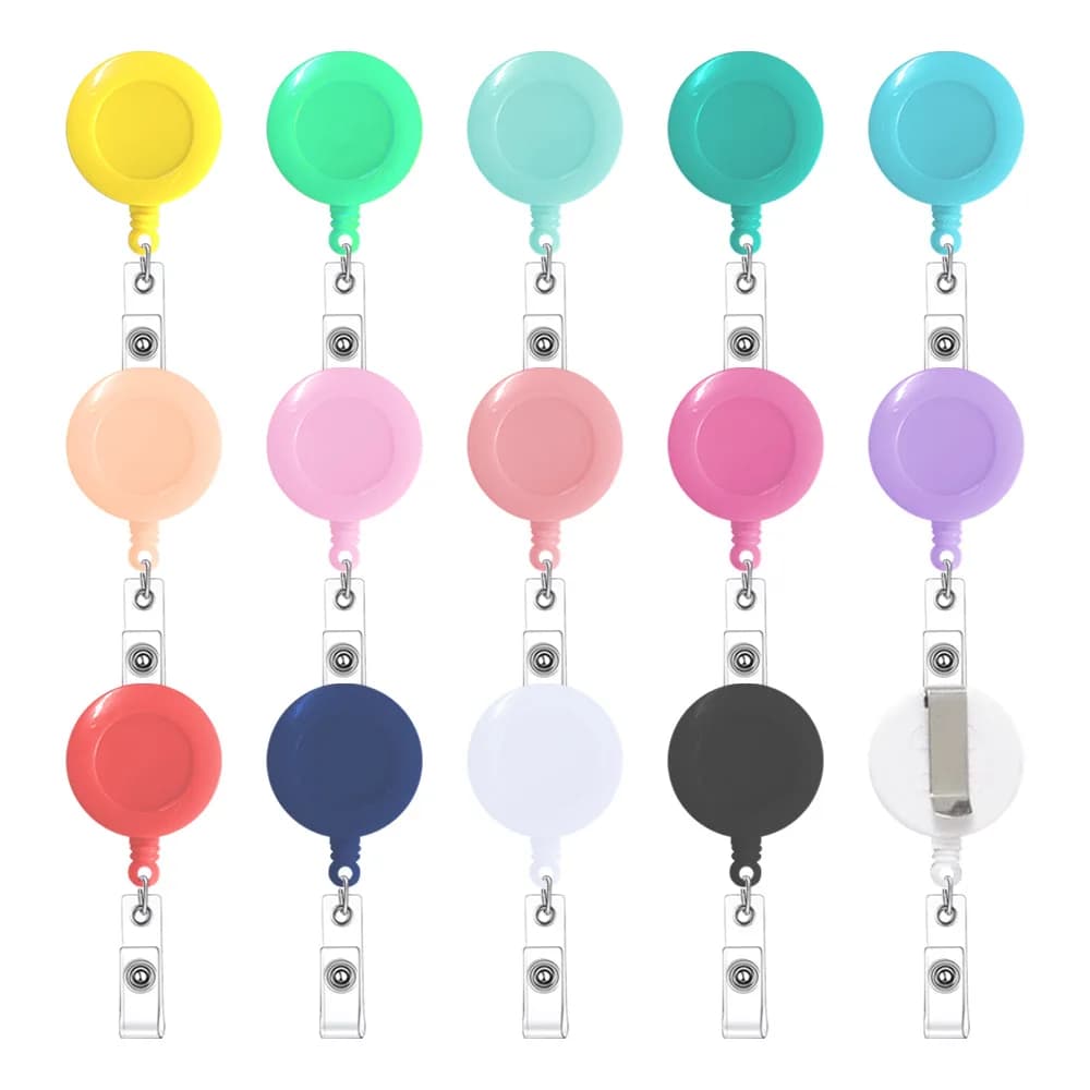 1pc di Plastica Retrattile Badge Bobine Studente ID Bus Carte Titolare Pinze Materiale Scolastico Infermiera Medico Facile da Tirare Fibbia Pinze