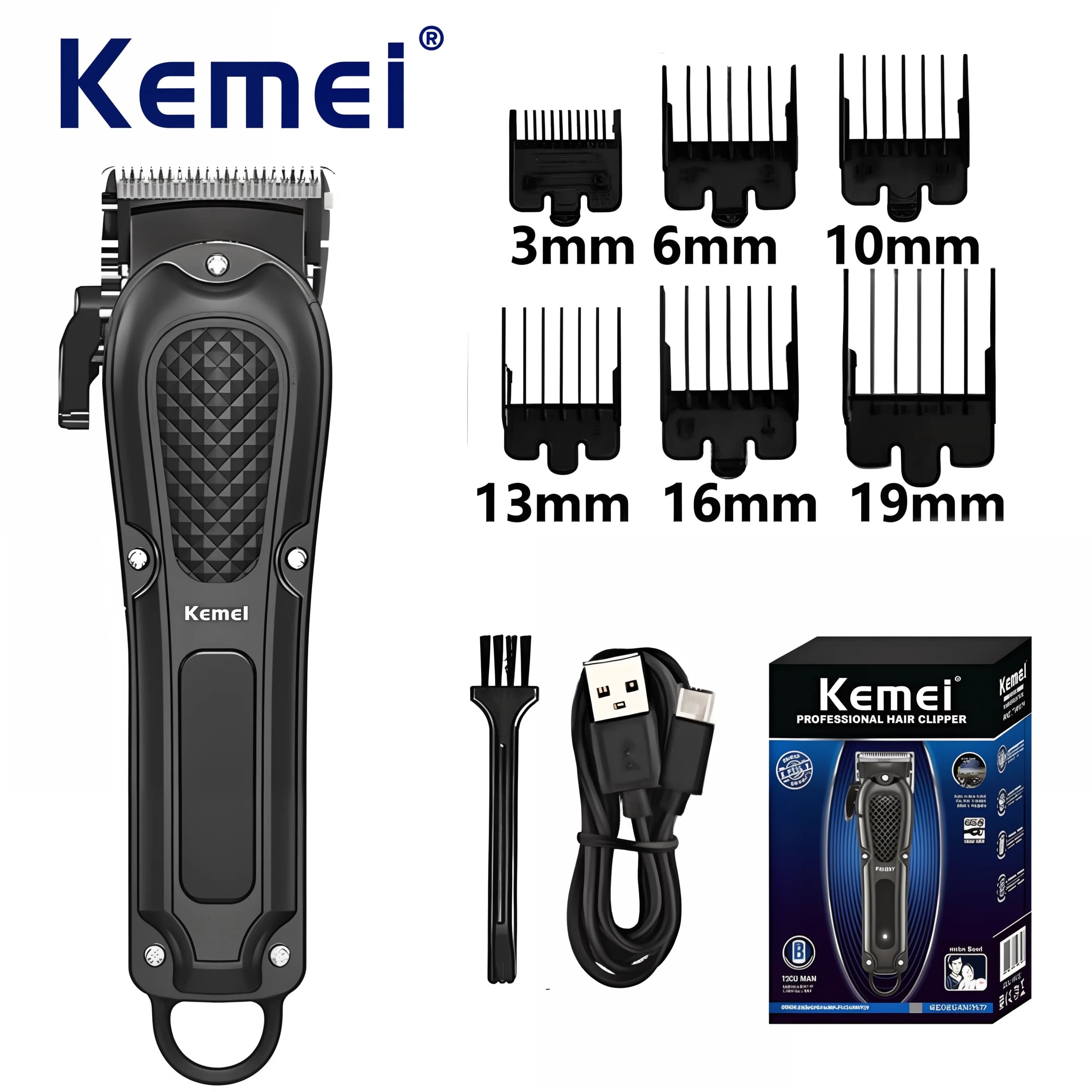 Kemei KM-1071 tagliacapelli elettrico ricarica USB tagliacapelli senza fili potente tagliacapelli elettrico da uomo