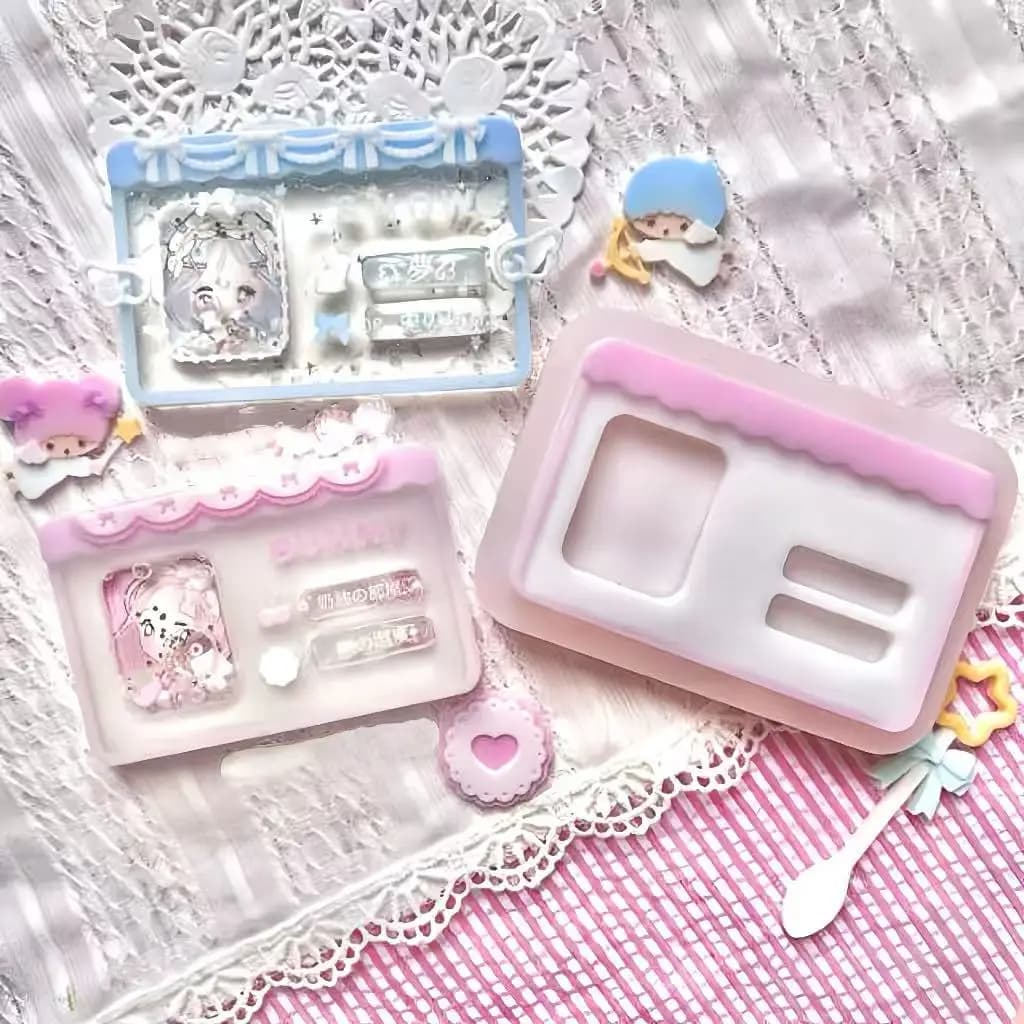 Stampo per colata in resina per carte Accessori per stampi in silicone Stampo per resina liquida Portachiavi in resina Stampo in silicone Stampo in resina