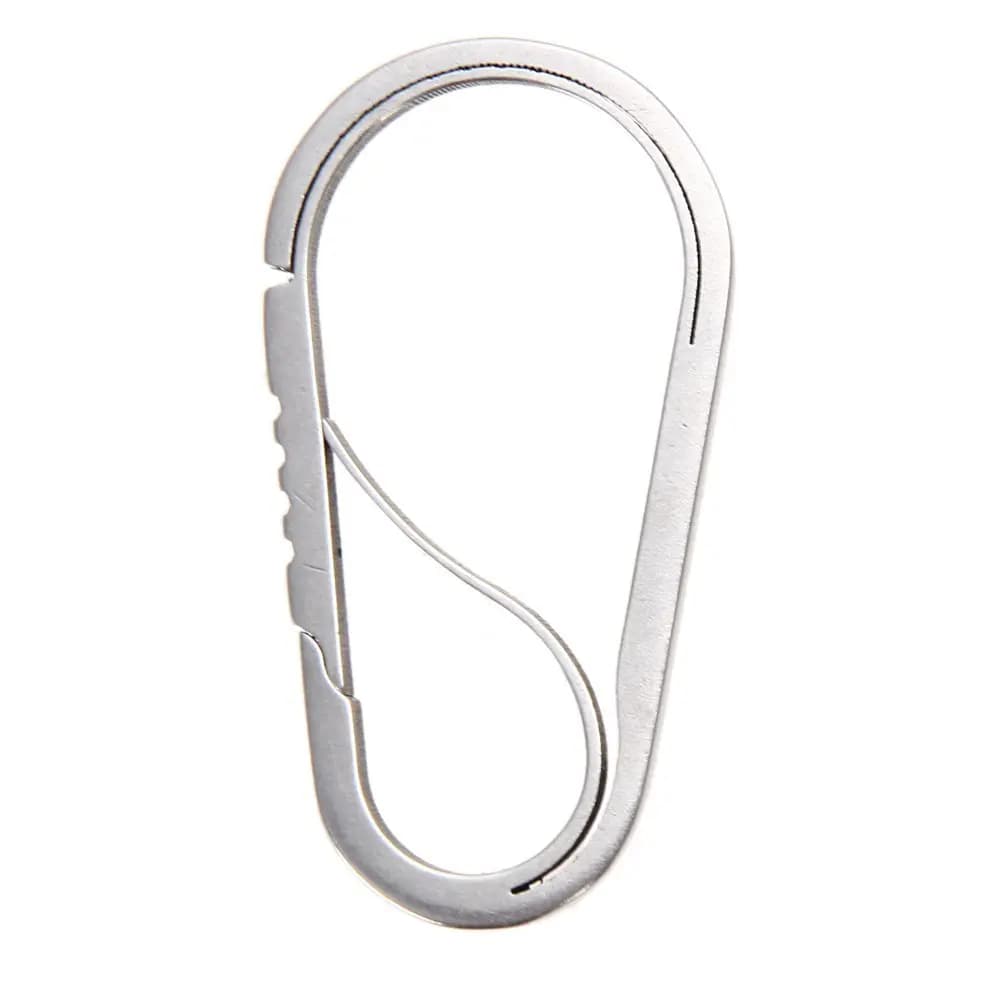 Moschettone Portachiavi EDC in Acciaio Inossidabile, Gancio Antifurto per Esterni, Clip per Chiavi, Apribottiglie, Attrezzatura da Campeggio