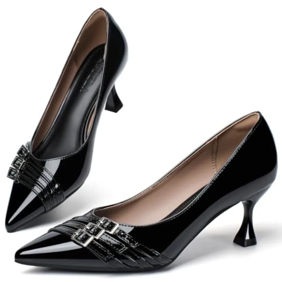 Scarpe da Donna con Tacco a Spillo, in Pelle, Comode, a Punta Chiusa, Eleganti, per Cerimonie e Matrimoni