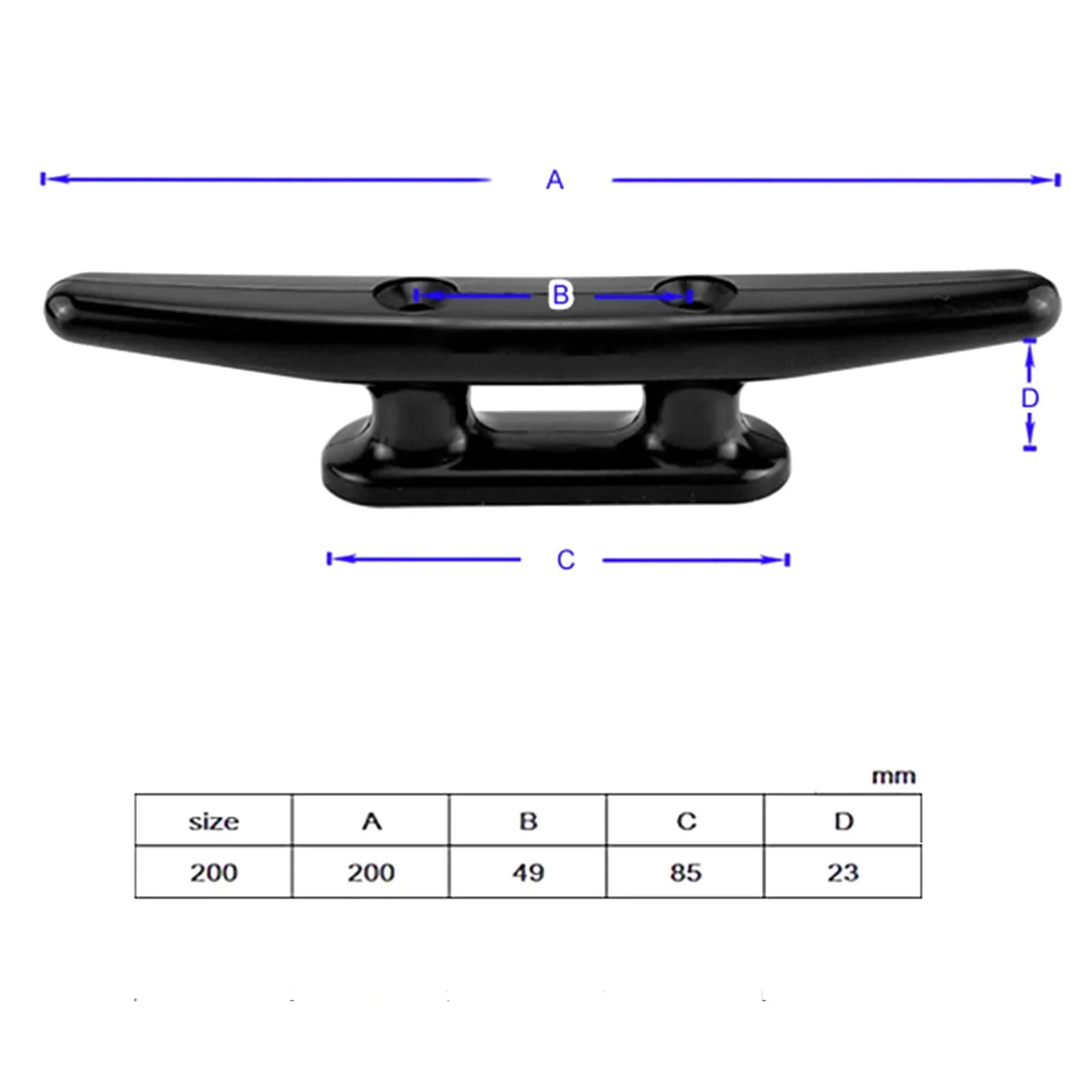 1pc 8 pollici tacchetta piatta in nylon base aperta tacchette kayak canoa yacht ponte linea corda cravatta accessori per barche