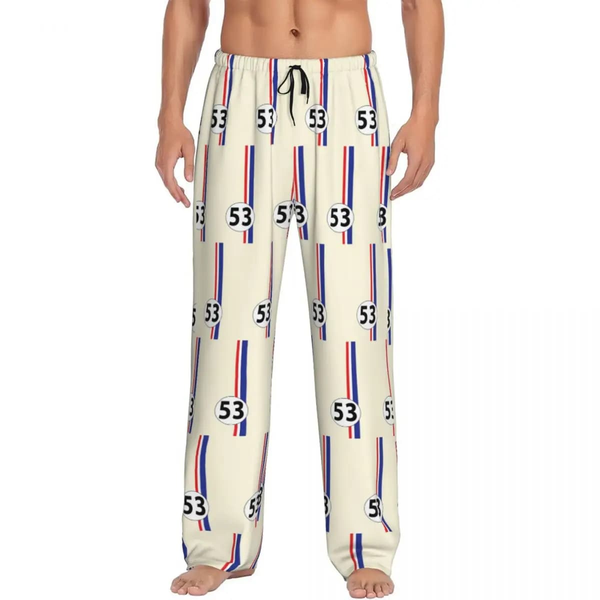 Custom Herbie Number 53 Pajama Pants Men Sleepwear Sleep Lounge Bottoms with Pockets