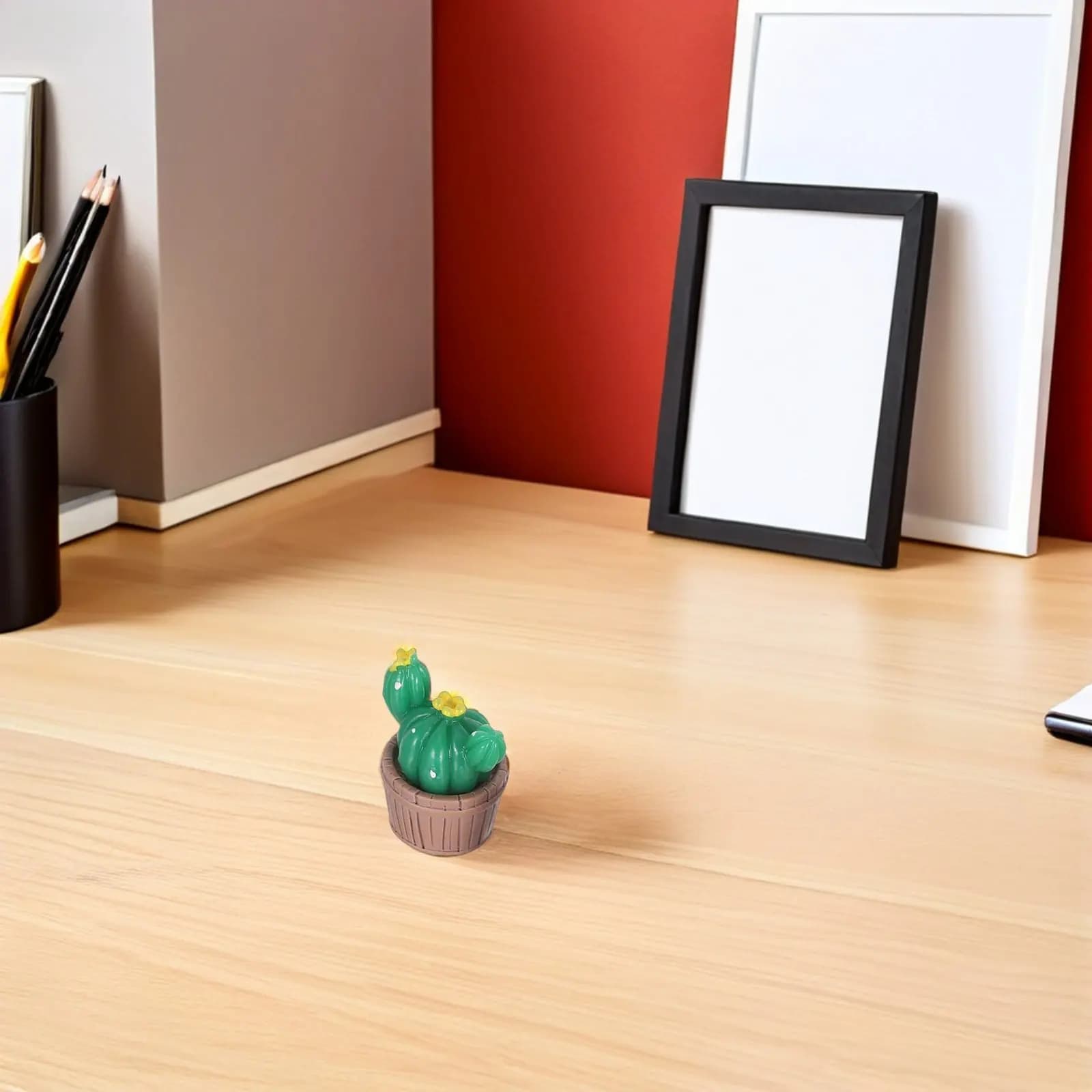 Set di 16 Mini Cactus in Resina, Piante Tropicale in Vaso, Decorazioni da Tavolo, Ornamenti Artificiali Succulenti, Centrotavola per Feste, Casa e Ufficio
