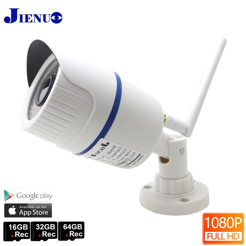 telecamera sorveglianza wifi,Telecamera Ip 1080P Wifi proiettile esterno sorveglianza Wireless sicurezza Video Audio Home Ipcam Onvif P2P Slot per scheda SD 2MP JIENUO
