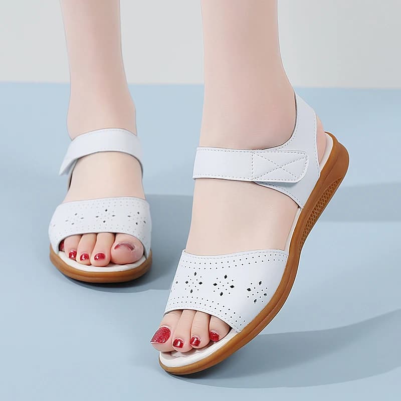 Women's Mocassini sneakers Casual sports shoes in cow leather with elastic sole, absorbent sweat, round tip, for outdoor use