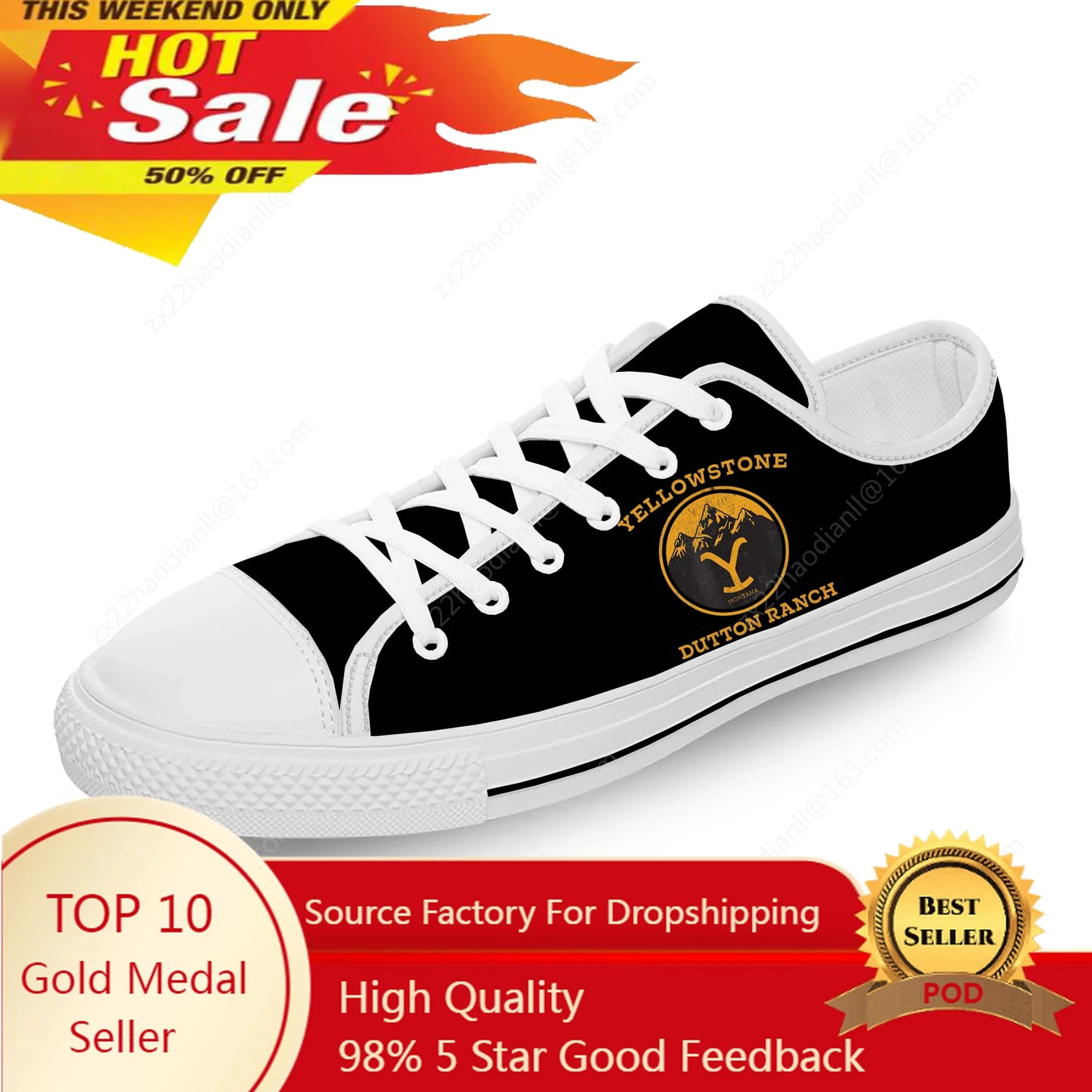 Yellowstone Sneakers basse Uomo Donna Scarpe casual per adolescenti Tela da corsa Scarpa con stampa 3D Cosplay Scarpa leggera traspirante