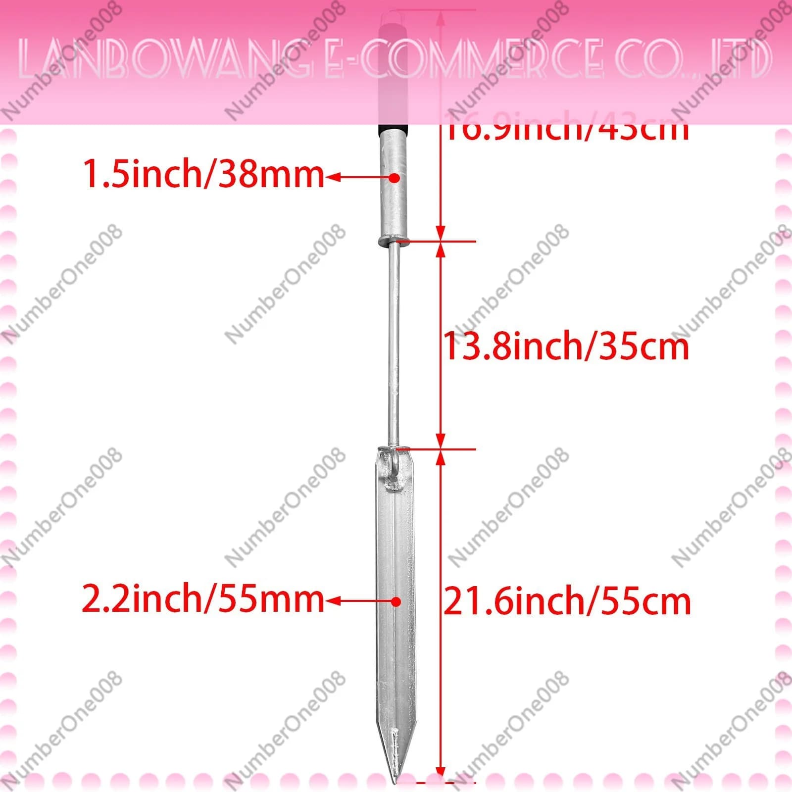 Galvanized Angle Steel Beach Anchor, Marine Boat Mooring Spike Sand Screw Anchor for Sand and Beach Docking, Marine Hardware