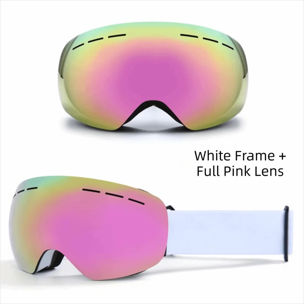 Protection Windproof Clip-On Ski Goggles Big Ski Mask Anti-Fog Magnetic Clip-On Goggles Double Layers Snow Goggles Snowboarding