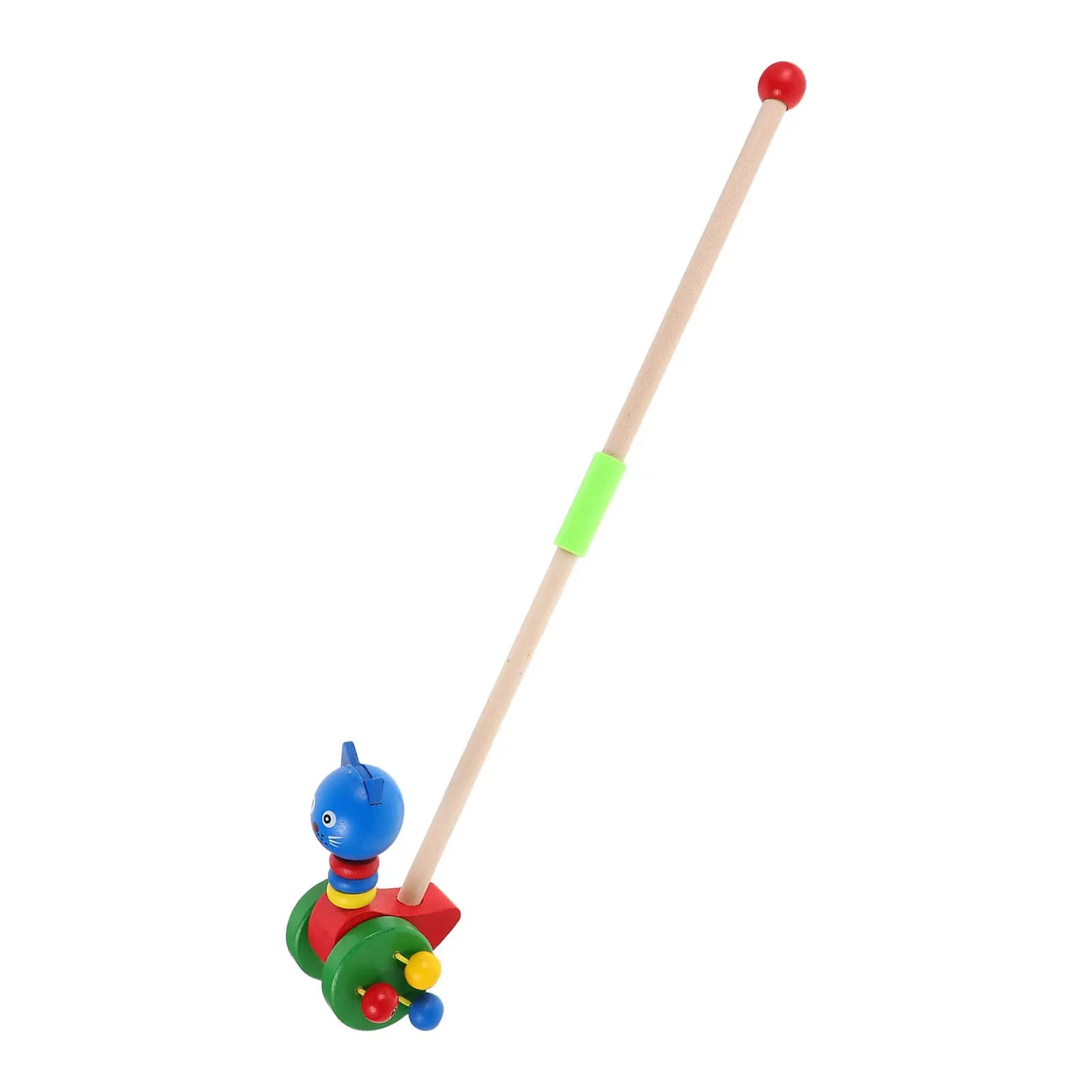 Carrello Spingi-Carrello in Legno a Forma di Animale Cartone Animato per Bambini, Ausilio Multifunzionale per la Camminata del Neonato, Carrello Educativo per lo Sviluppo dei Bambini
