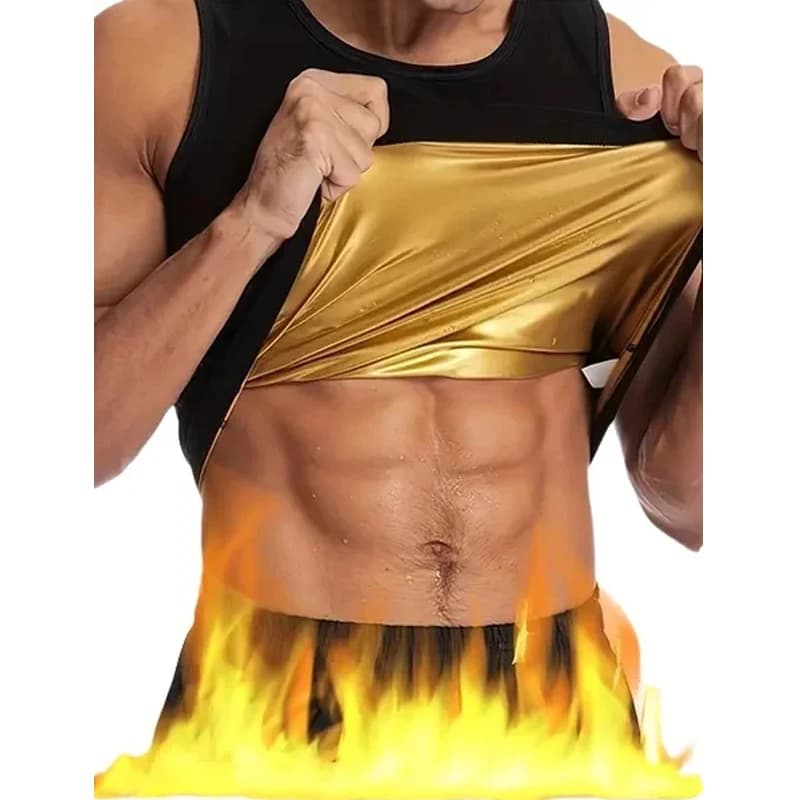 Men Sweat Sauna Vest Waist Trainer Slimming Body Shaper Fat Burner Shapewear Corset Gym Underwear Workout Tank Tops Weight Loss