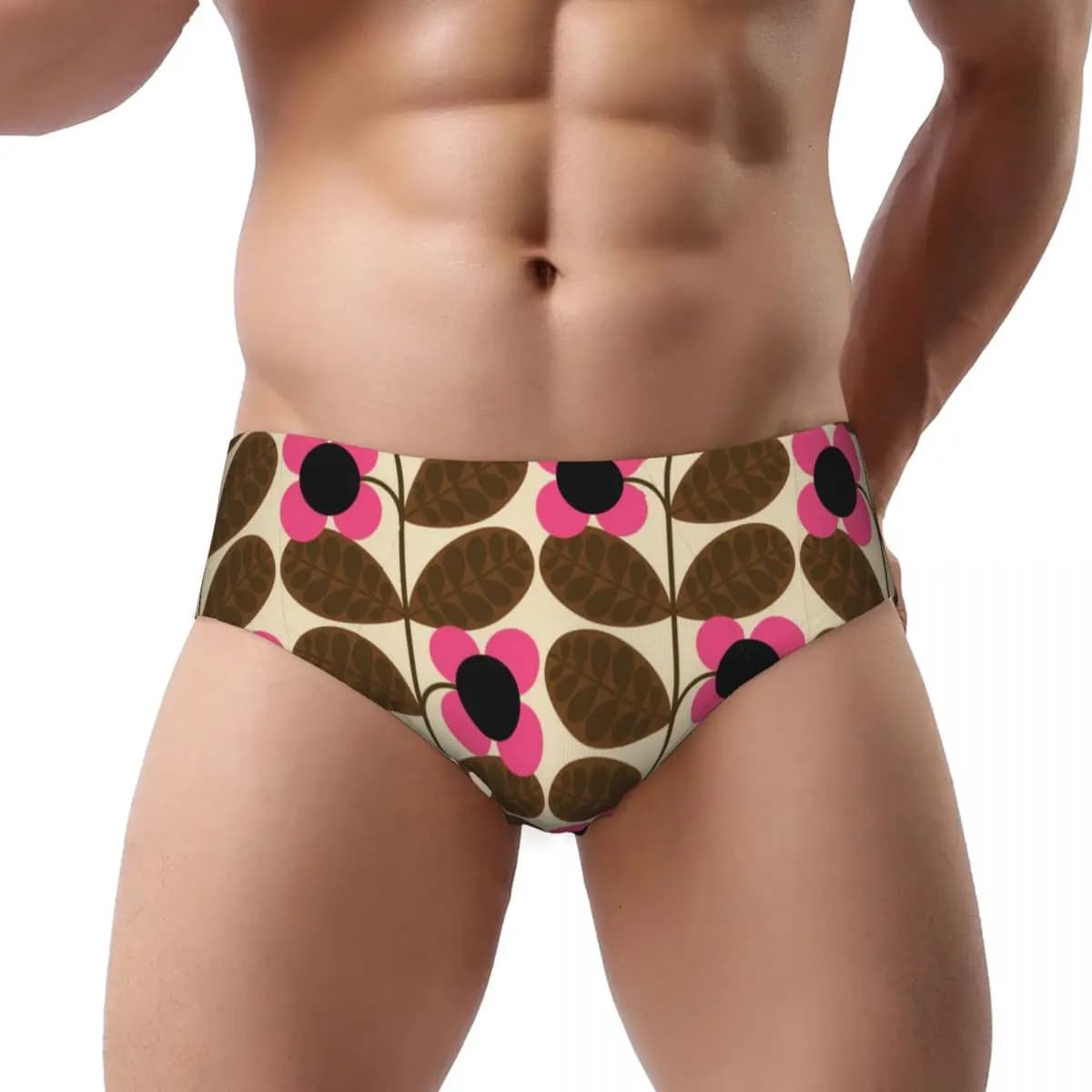 Custom Men's Orla Kiely Flower Scandinavian Geometric Style Panties Underwear Male Stretch Briefs Underpants