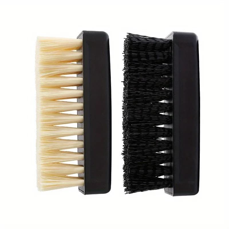 Set di spazzole per scarpe in plastica a doppia resistenza da 2 pezzi: setole bianche morbide e setole nere compatte Strumento versatile per la cura delle scarpe per uso domestico