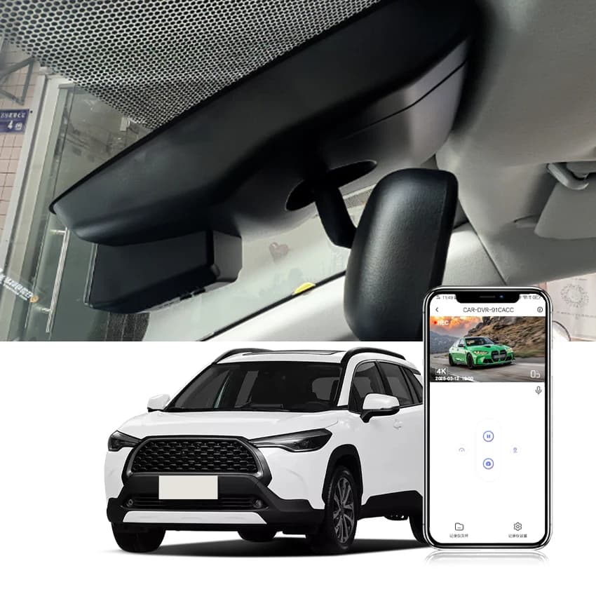 Dash Cam 4K per Toyota Corolla Cross L/LE/XLE/SE/GR Sport, Hybrid LE/XLE 2022-2026, DVR per auto in stile OEM con visione notturna