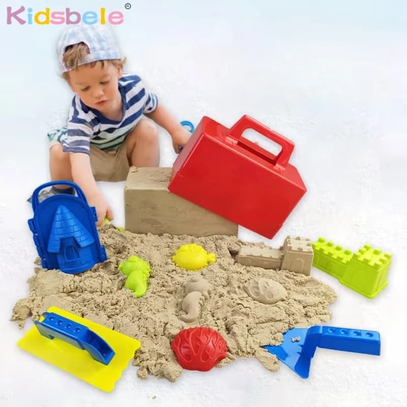 Kit da 8 pezzi per costruire castelli di sabbia, stampi per mattoni di sabbia, stampi per pareti, gioco da spiaggia, giocattolo di sabbia, regalo estivo per bambini piccoli