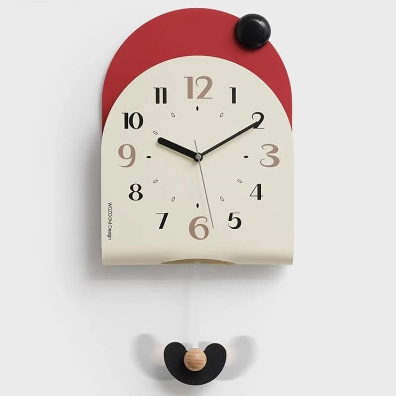 Orologio da parete rotondo senza punzonatura Soggiorno semplice e moderno Orologio da parete creativo Orologio da sospensione oscillante moderno per la casa