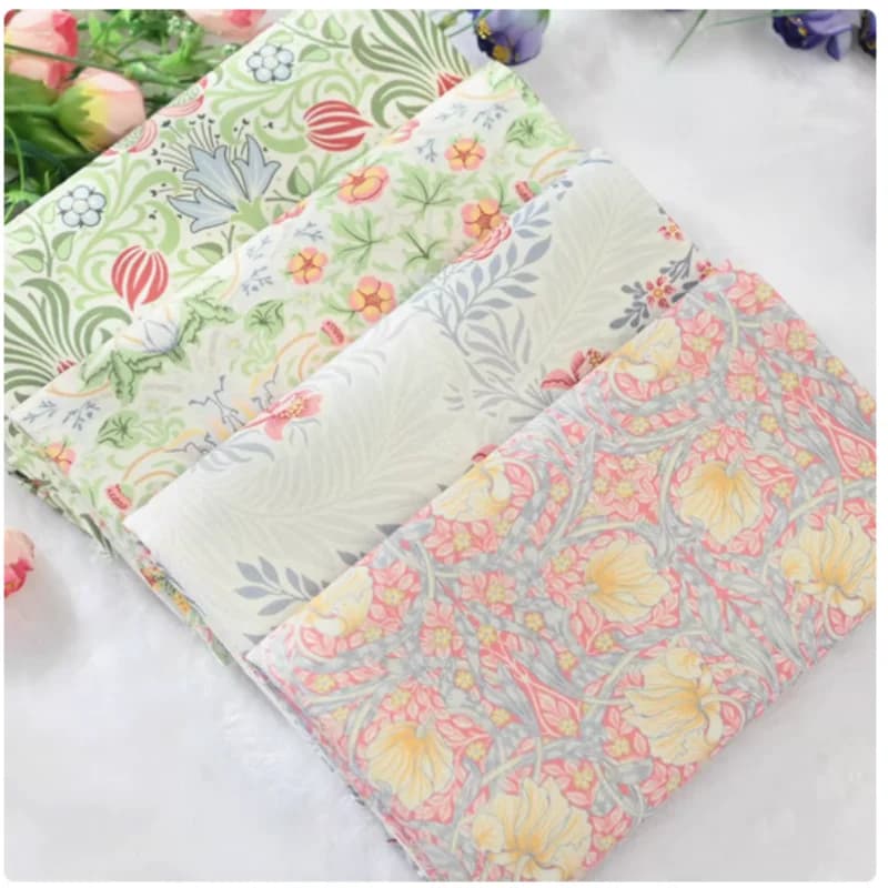 Thin Pure Cotton Canvas Fabric With Little Fresh Flower Print, Handmade DIY Bag, Pillow Back Cushion, Table Cloth, CR-154