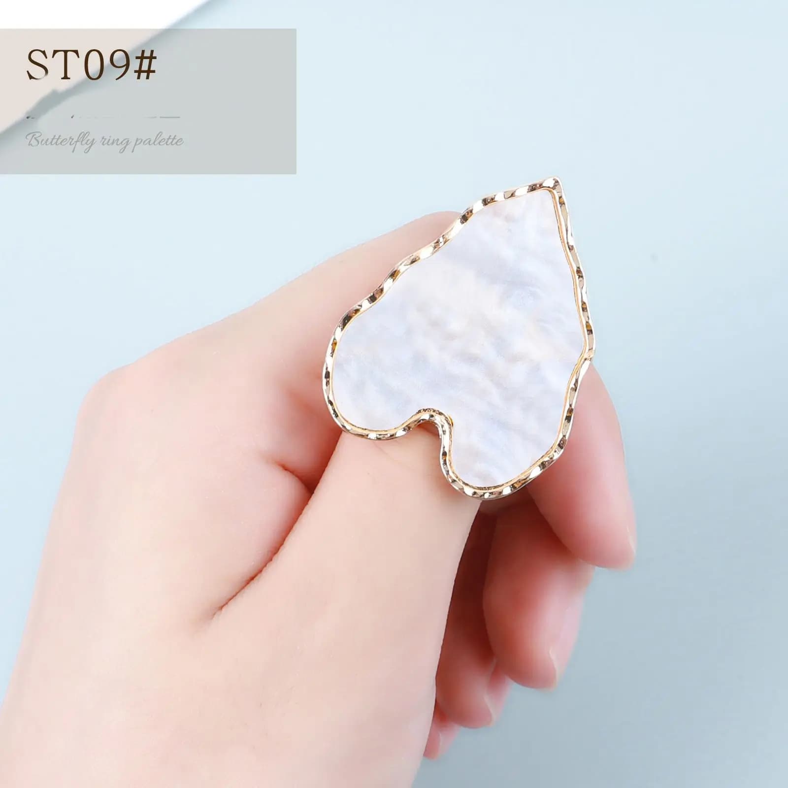 Palette per Unghie, Anello Porta-Palette, Supporto per Miscelazione Fondotinta e Pigmenti, Piatto per Nail Art, Espositore per Unghie