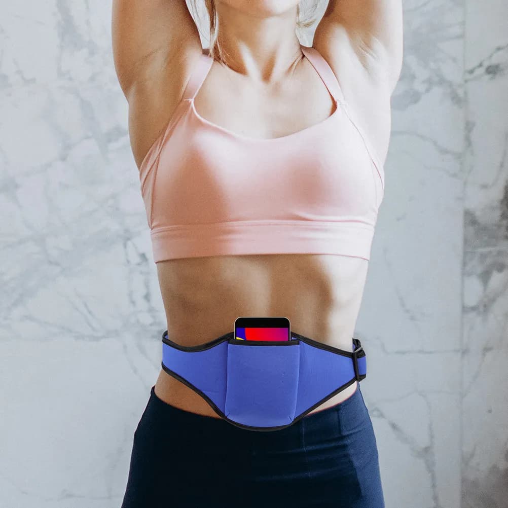 2 Pezzi Marsupio da Corsa con Porta Microfono Regolabile, Custodia Porta Microfono per Insegnanti, Borsa Portatile per Microfono