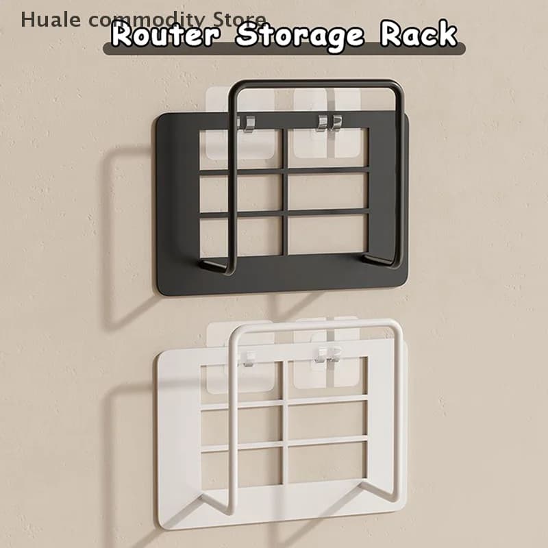 Hot Selling Versatile Wall-Mounted Router & Set-Top Box Holder - No-Drill Multi-Purpose Storage Shelf With Practical Hooks