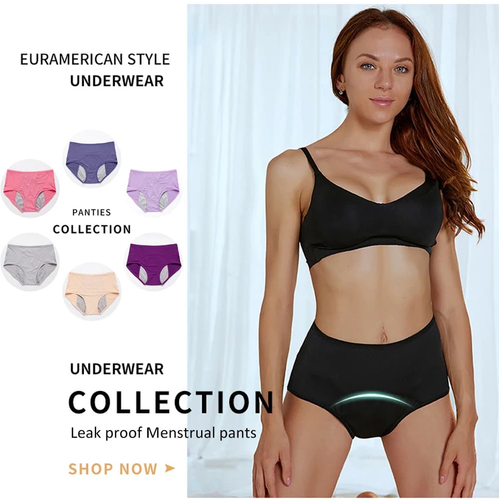 1/3/5/7 pezzi Mutandine mestruali da donna Prodotti mestruali femminili Slip fisiologici Plus Size Biancheria intima di seta di ghiaccio a vita media
