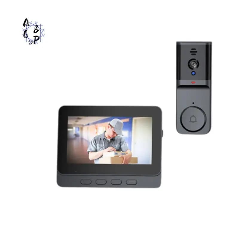 Campanello Intelligente Wireless A68P-4.3" con Telecamera, Campanello Video Wireless 2.4G Bluetooth con Interfono Bidirezionale