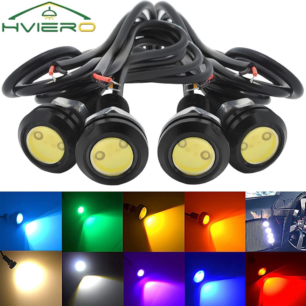 4X 18mm 9W indicatore di direzione automatico Eagle Eye Light COB Daytime Running DRL Car moto Reverse Backup freno di stazionamento nebbia Led DayLight