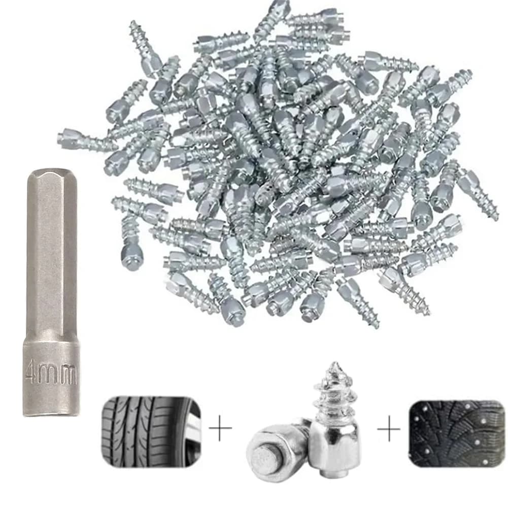 50 Pezzi Chiodi Antiscivolo in Carburo per Pneumatici, per Auto, Moto, ATV, Antigelo, per Ruote di Scooter Elettrici