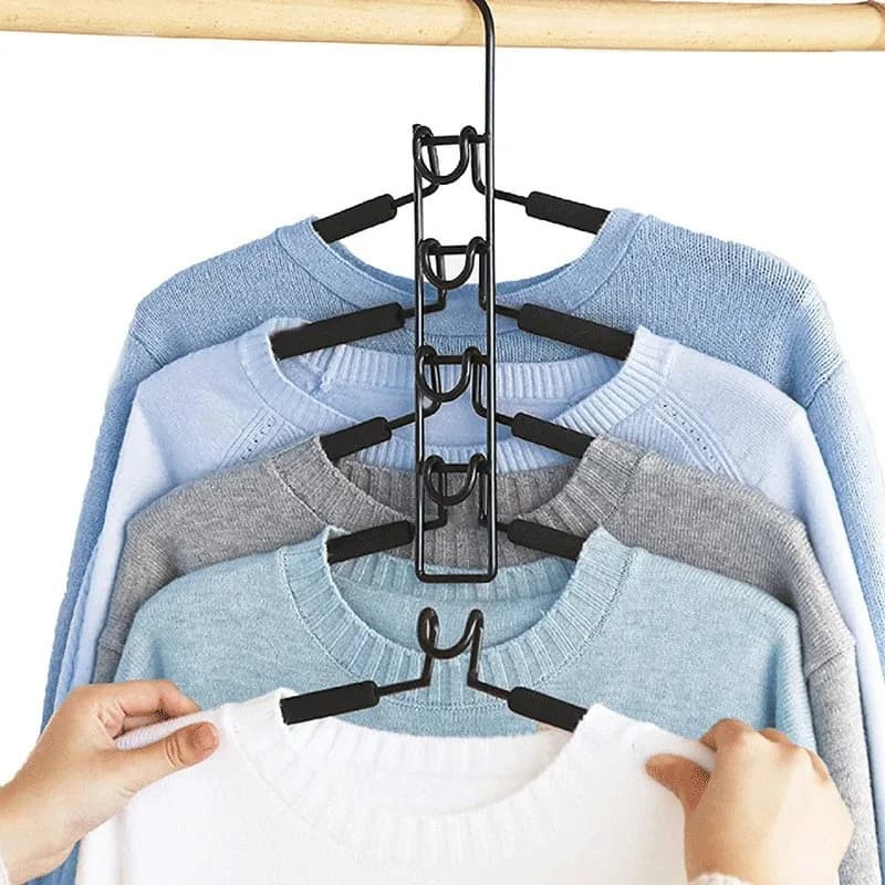 Appendiabiti Salvaspazio in Metallo con Cuscinetti in Schiuma Antiscivolo, Design Multistrato per Cappotti, Maglioni o Completi