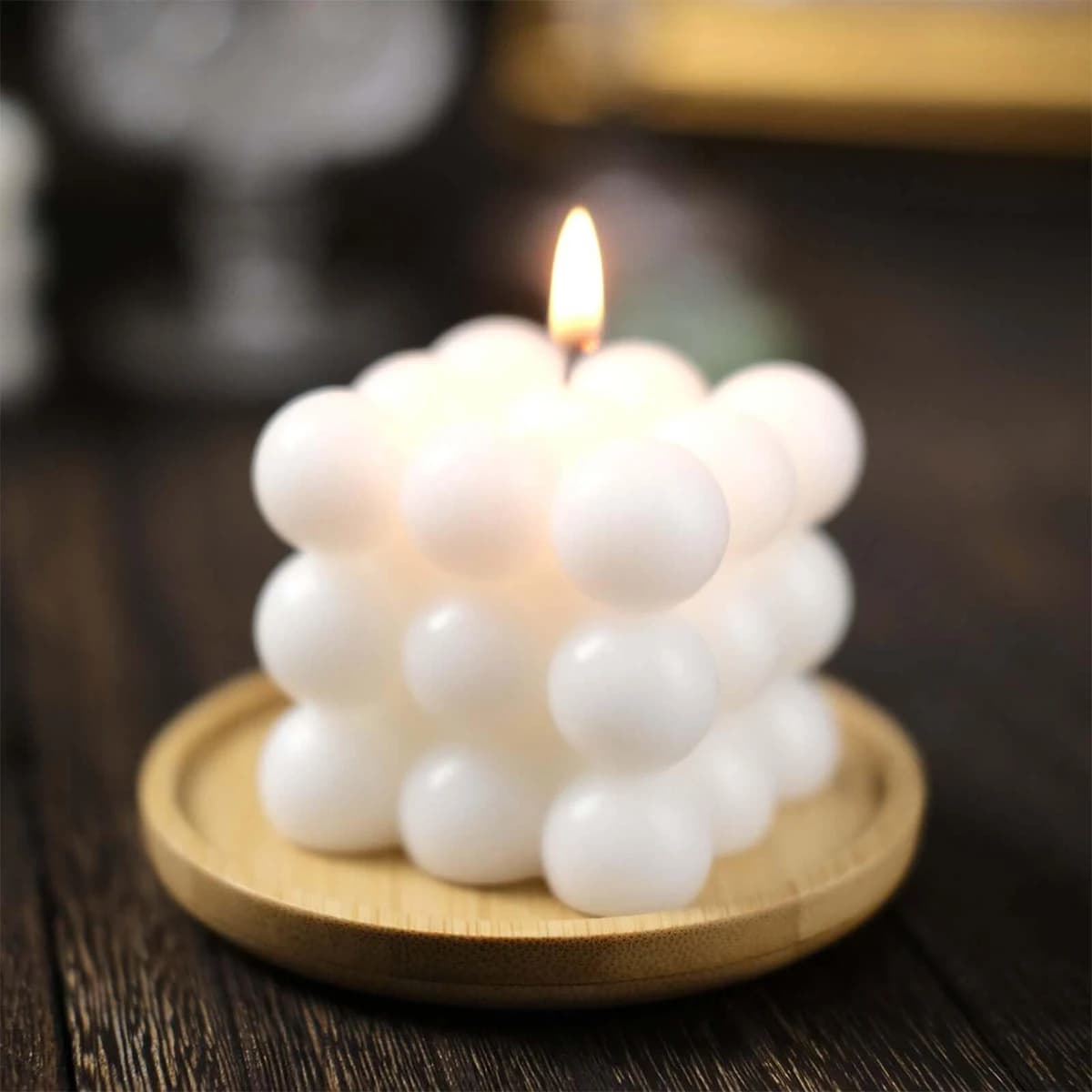 Candela a Cubo Profumata alla Vaniglia, Candele in Cera di Soia dalla Forma Originale, Candela Decorativa Carina per Casa e Ufficio, Accessori per Feste di Compleanno