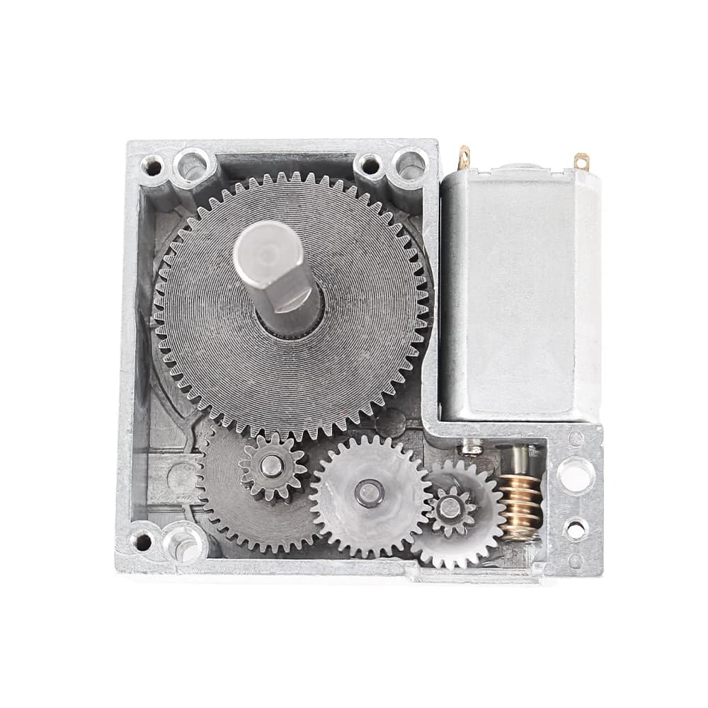 CHF-GF5560-180 Motore cambio quadrato Rapporto 12V 1400RPM 11RPM Motore 180 con ingranaggio a vite senza fine piatto per tavolo girevole