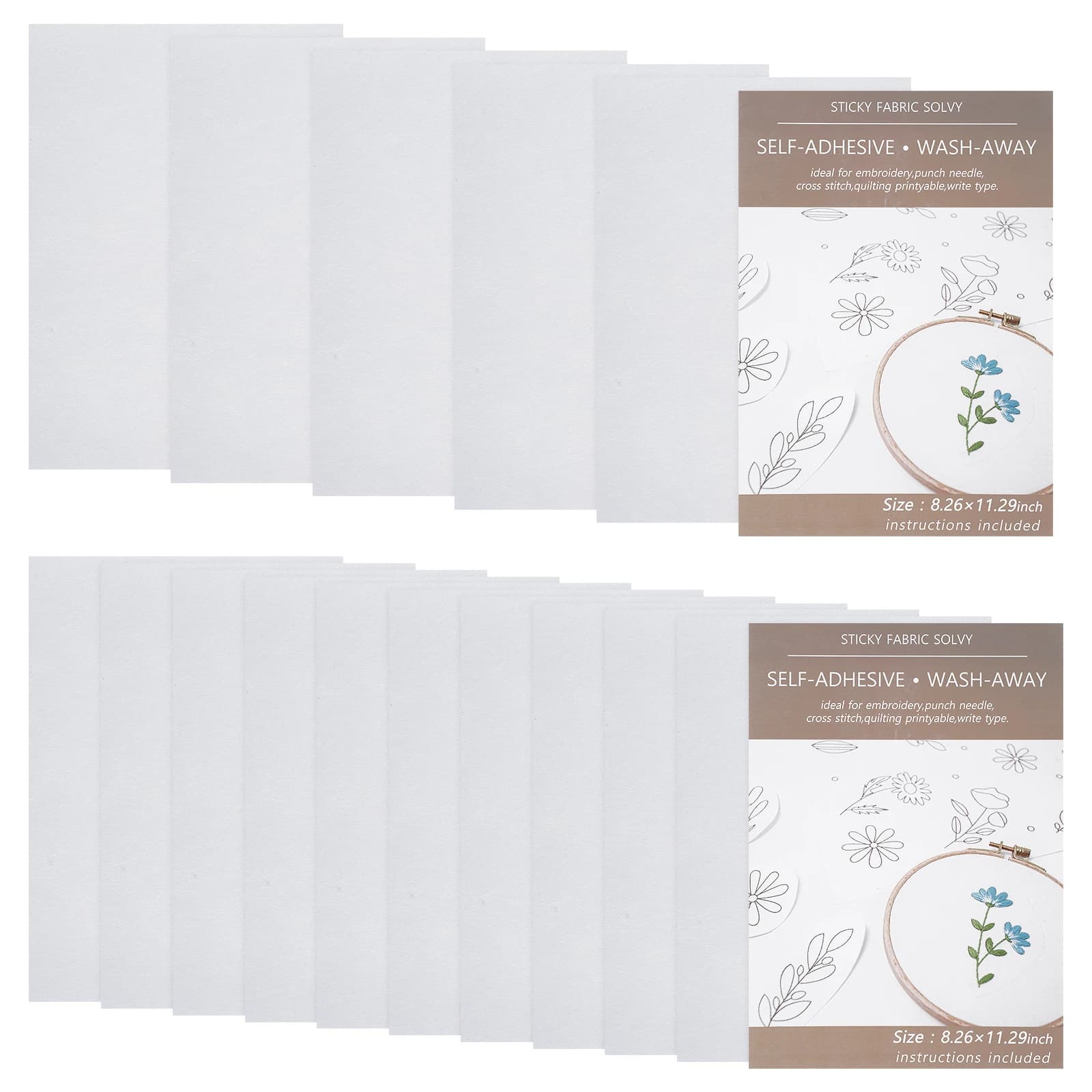 10/5 pezzi appiccicoso solubile in acqua stabilizzatore per ricamo autoadesivo stabilizzatore per lavaggio carta stampabile cucito accessori fai da te