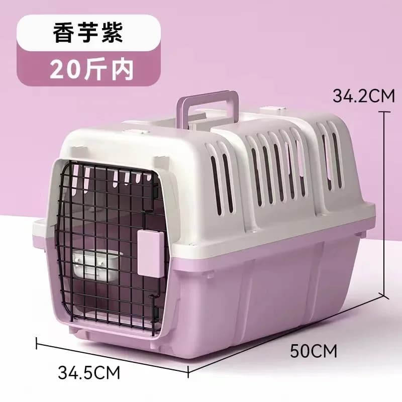 Viaggio portatile Volo Approvato Gatti Cani Gabbia Carrier Box Cannuccia da esterno Gatto Carry Box Pet Carrier Plastica