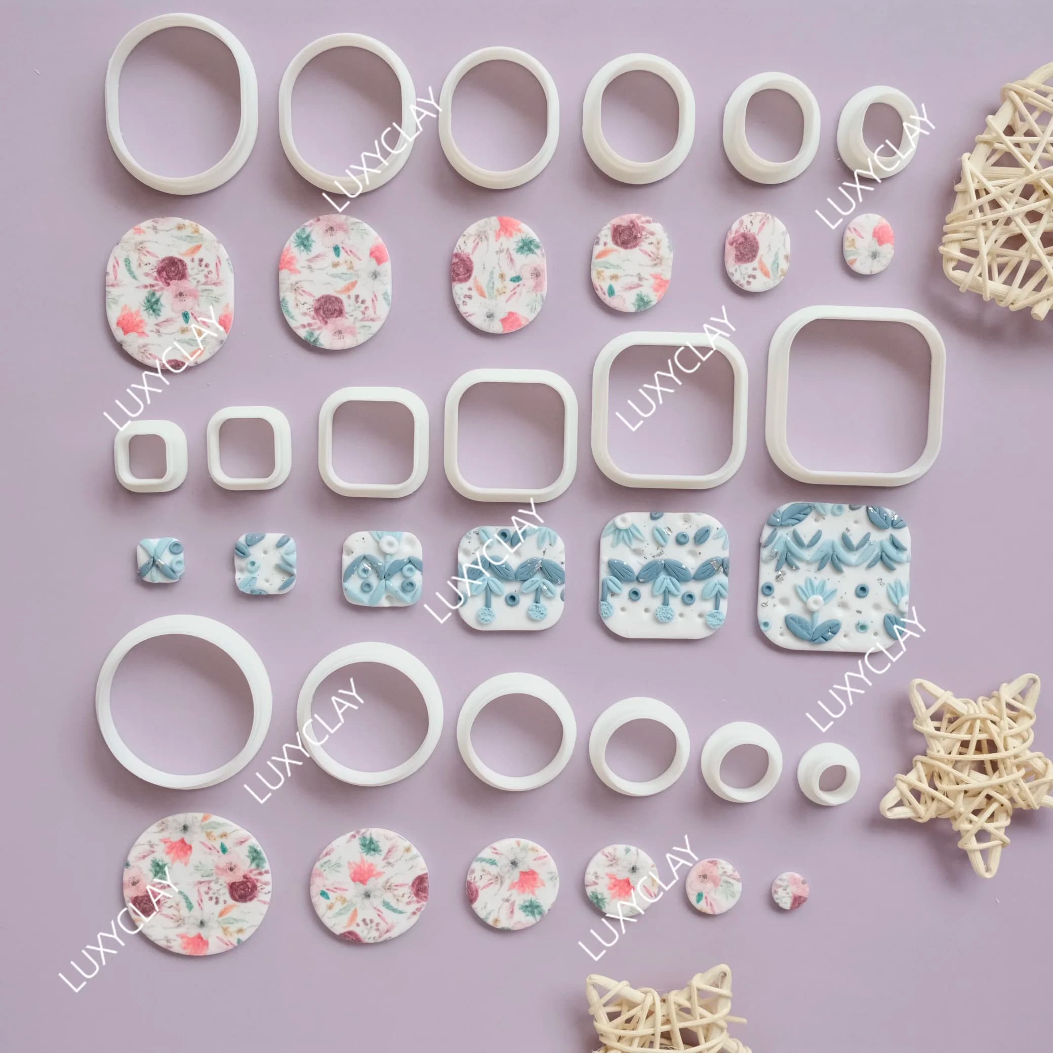 6pcs/set Circle Shape Polymer Clay Cutters, Puffy Circle Clay Molds for DIY Jewelry Earring Making, Rounded Square Clay Cutters