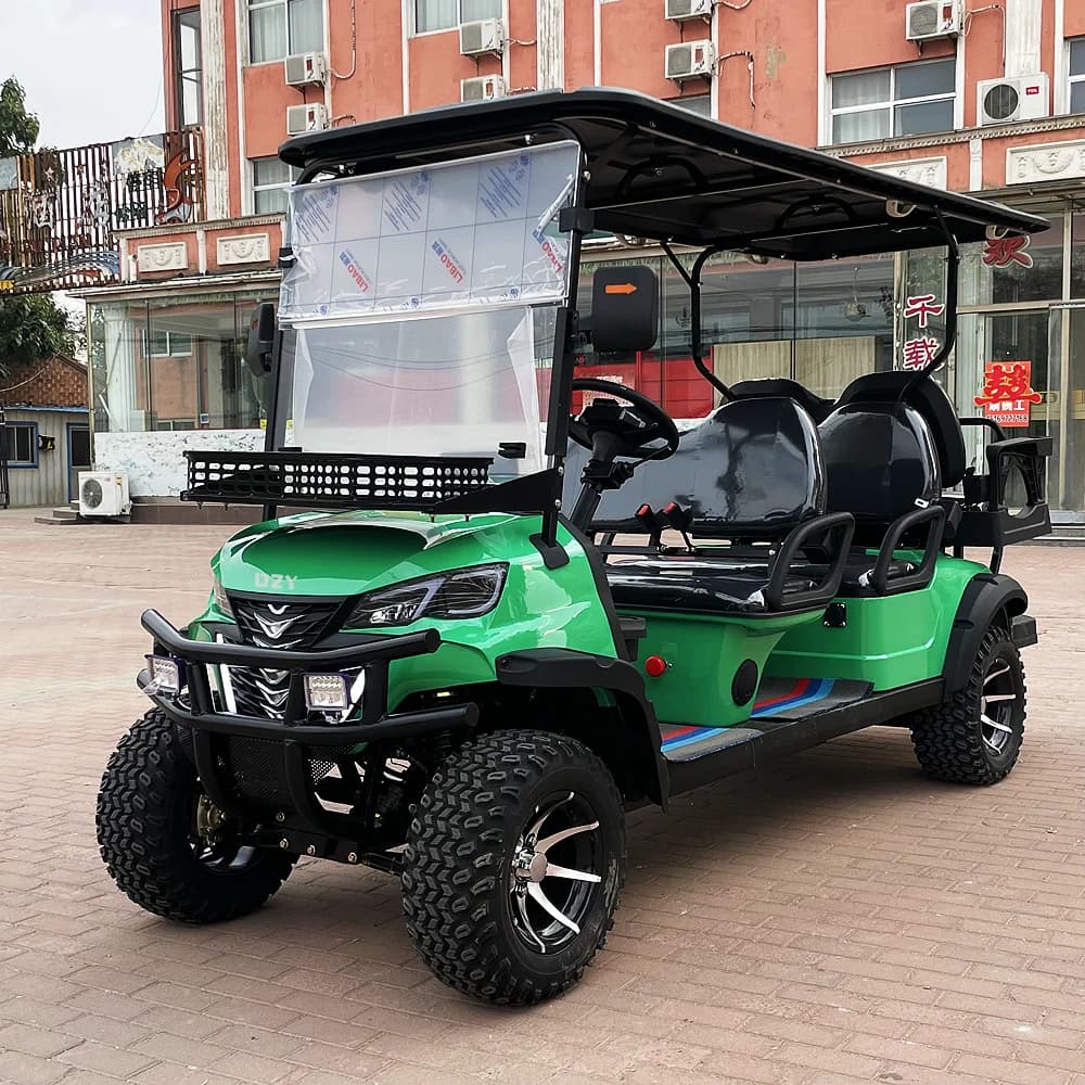 Carrello da golf multifunzionale con telaio in alluminio per go kart elettrico a 4 posti all'ingrosso Carrello elettrico a mano con pannello solare