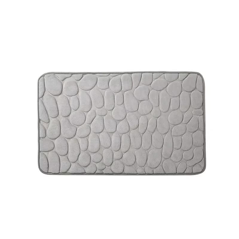 Handmade Pebble Embossed Memory Foam Bath Mat Non Slip Bathroom Floor Carpet for Shower Bathtub Door Household Washable Rug