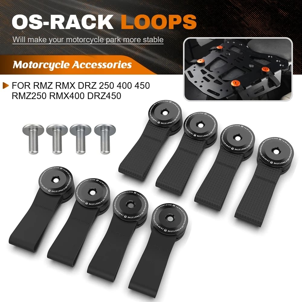 Per Suzuki RMZ RMX DRZ 250 400 450 RMZ250 RMX400 DRZ450 bagagli posteriori OS-Rack loop fori moto posteriore bagagli OS Rack loop