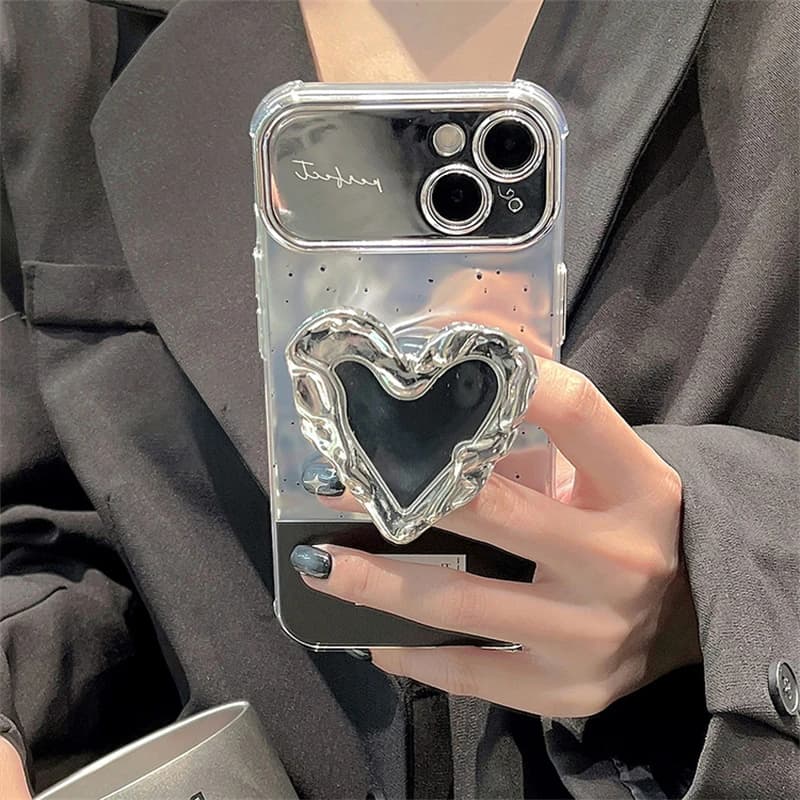 INS carino 3D metallo amore cuore supporto per telefono impugnatura Tok Griptok anello per dito supporto presa supporto per iPhone accessori per telefoni Samsung