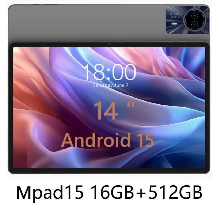 2025 Versione globale Schermo super grande Tablet PC da 14 pollici Android 14 Chiamata telefonica 4G Tablet da 16 GB + 512 GB 14 "GPS 5G WiFi FM 12000 mAh