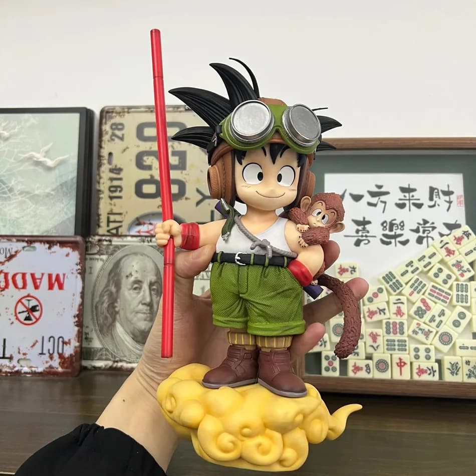 Figura di Son Goku da Dragon Ball con Goku Bambino, Statuetta in PVC da 16cm, Modellino da Collezione, Giocattolo Regalo