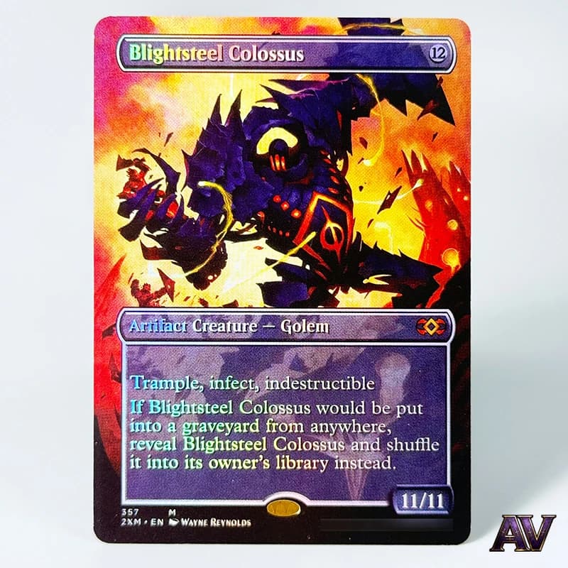 Foil Blightsteel Colossus [Inglese] No.357 M Card Creature -Phyrexian Golem Gioco di Carte Magiche Rare da Collezione Proxy