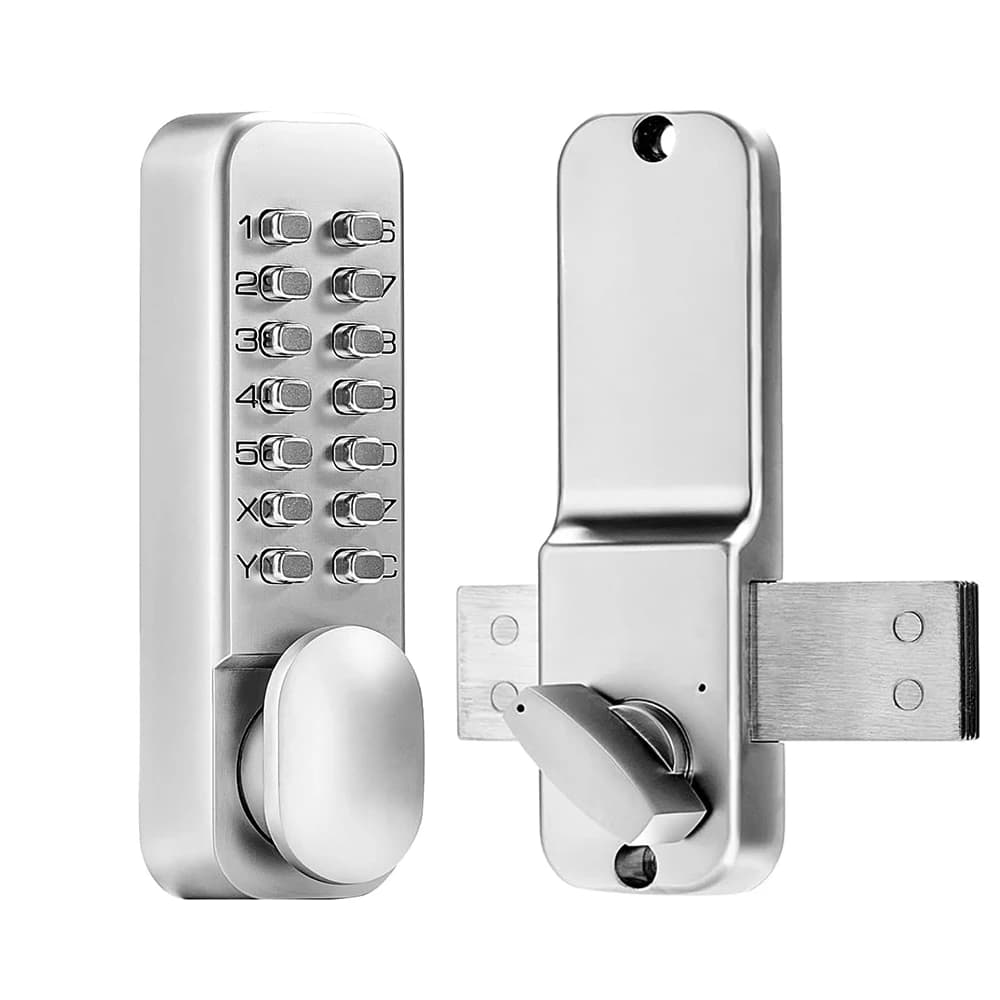 Mechanical Keypad with Adjustable Thumb Knob, Single-Side Zinc Alloy Waterproof Keyless Gate Lock, for Home Office