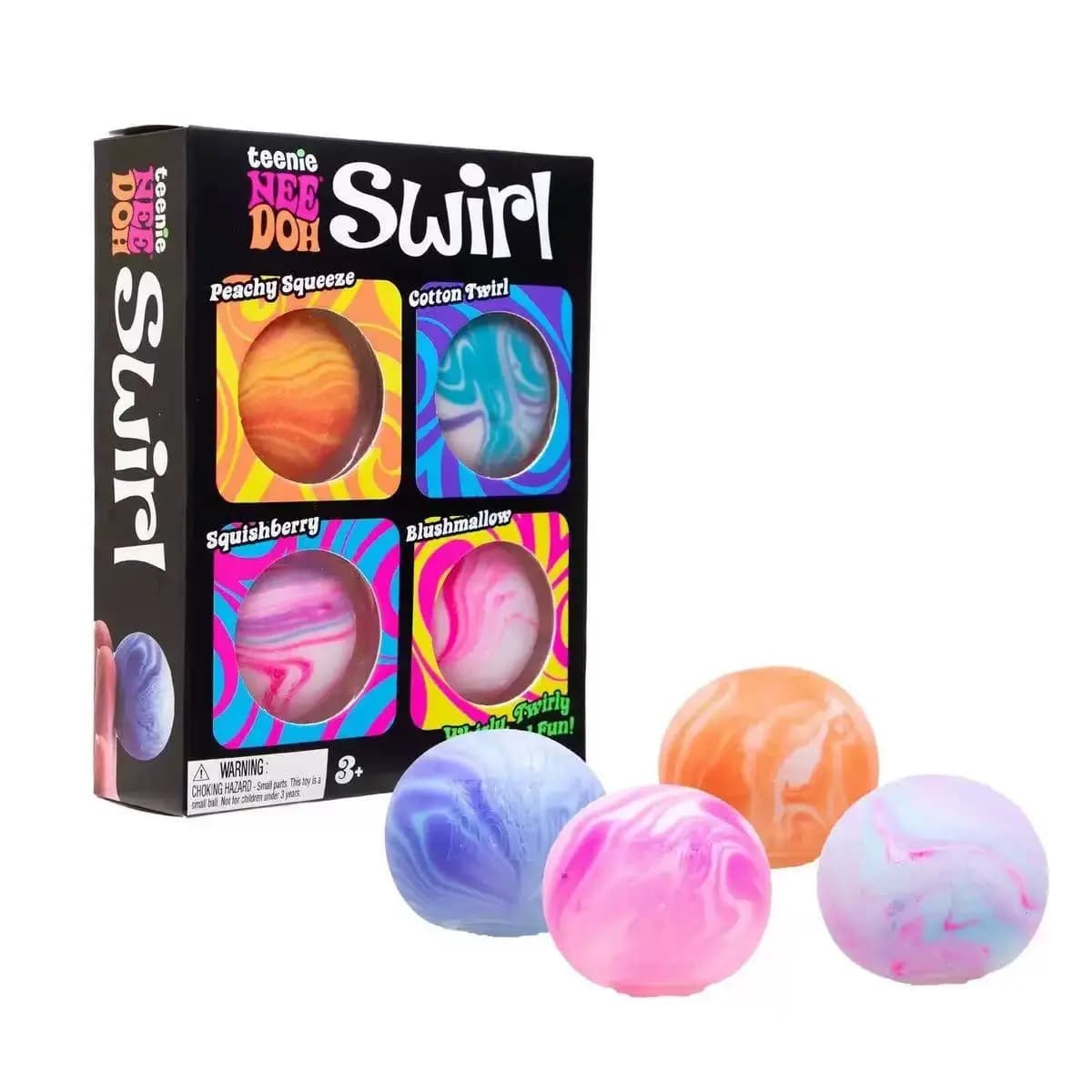 Hot 4Pcs Swirl NeeDoh Teenie Stress Balls Ultra Squishy Moldable Sensory Fidget Toy Blind Box Anti-Stress Relief for Adults