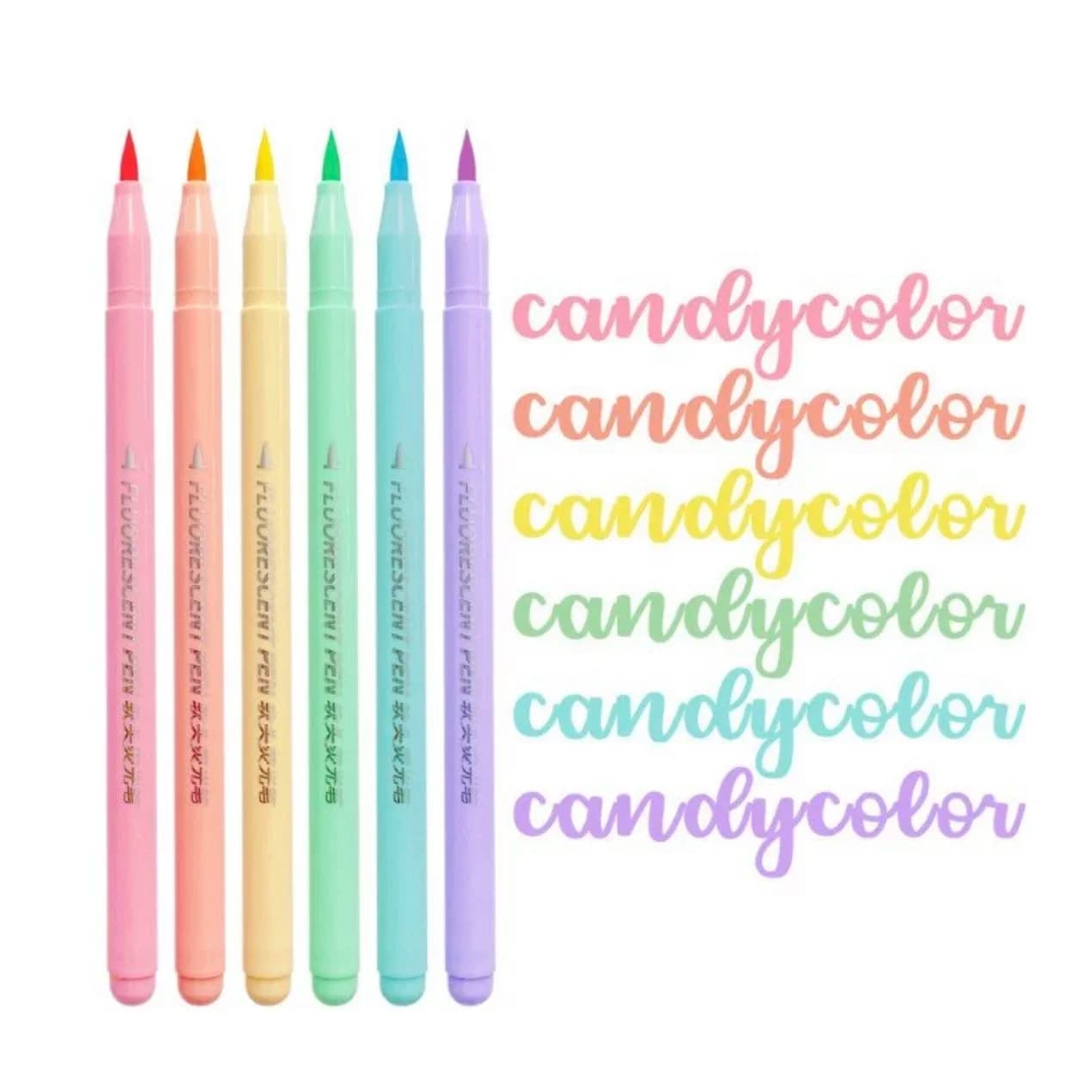 6pc Soft Brush Pen Set - Ideal for Highlighting, Calligraphy & Coloring - Perfect for Art Enthusiasts