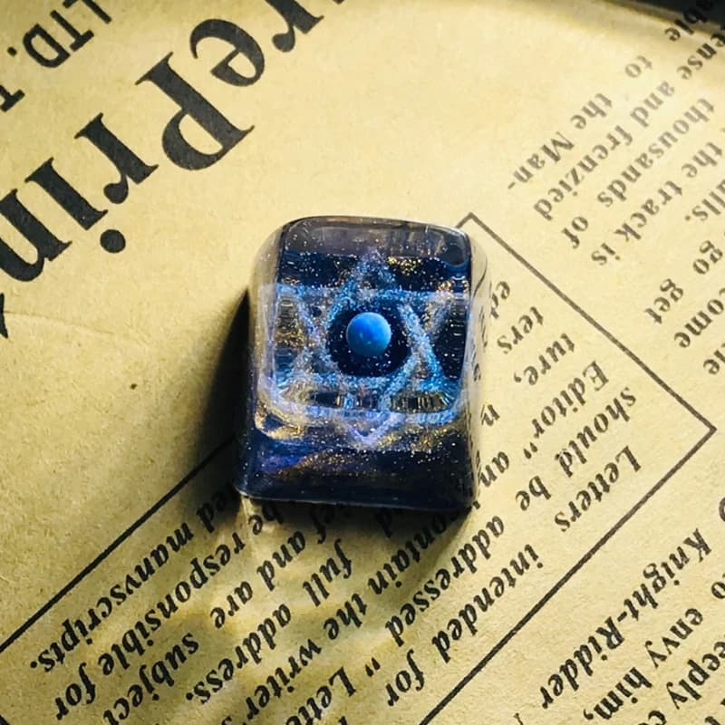 Cosmic Fantasy Resin Keycap Original Handmake Blue Boys regali di compleanno Keycaps per tastiera meccanica Office Gamig accessori